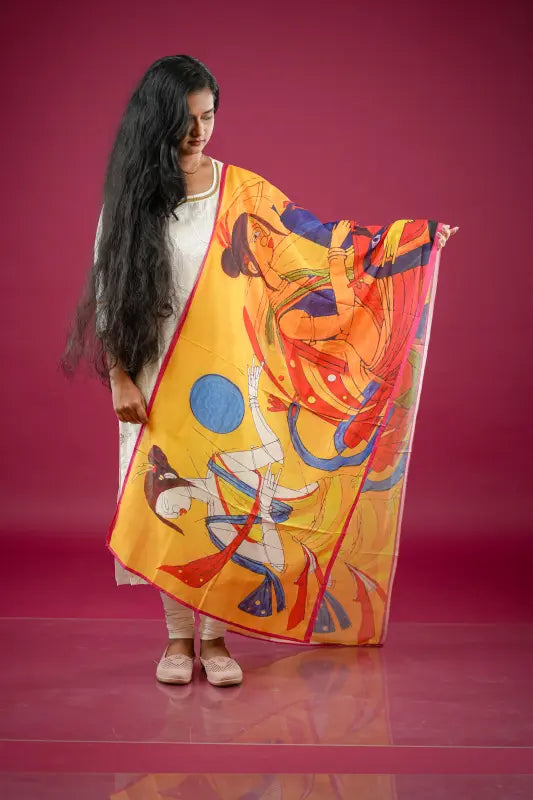 White Silk Kurti with Embroidered Floral Motifs