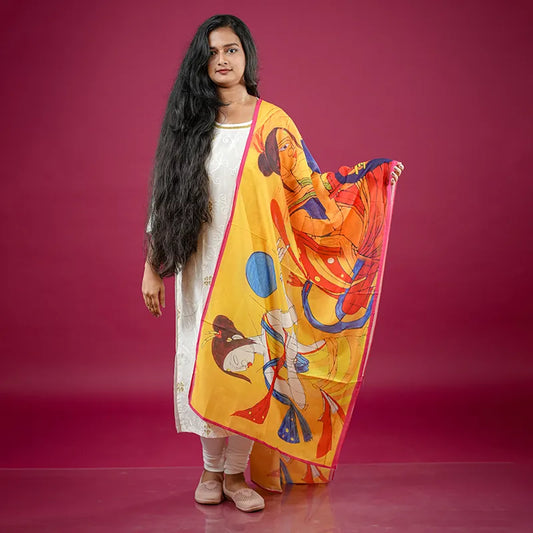 White Silk Kurti with Embroidered Floral Motifs